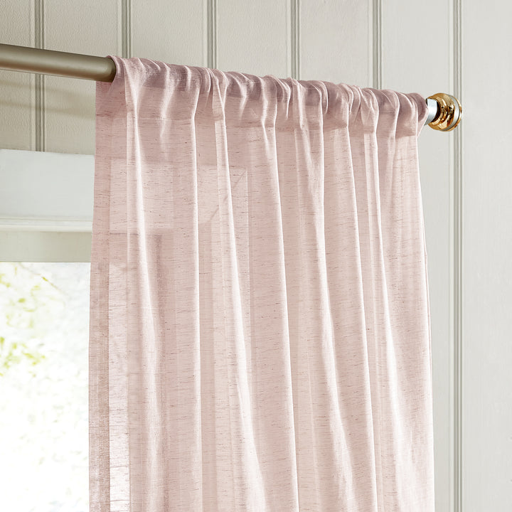 Vandam Linen Blend Sheer Curtain, 1 Panel - PoshBlu